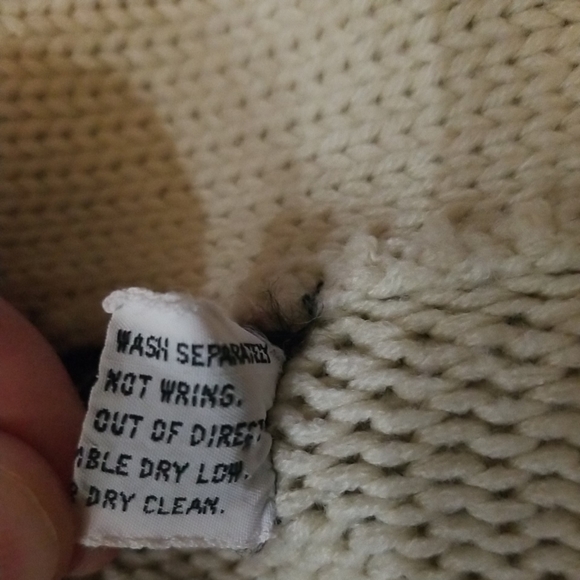 Gimbels Vintage Knitted Button Cardigan Fits Like Medium Cream Collard Cute Soft - Picture 2 of 8